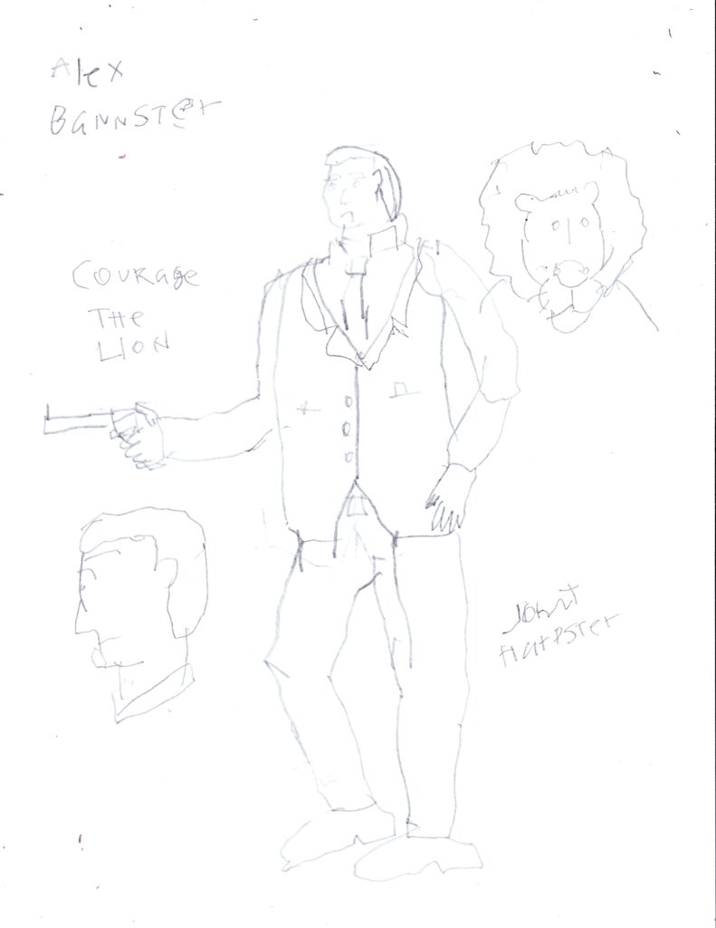 Sketch of Alex Bannister