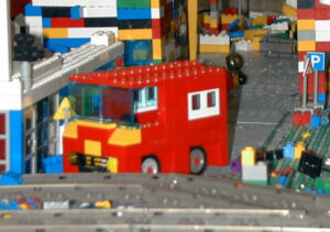 Photograph of the Lego model red van
