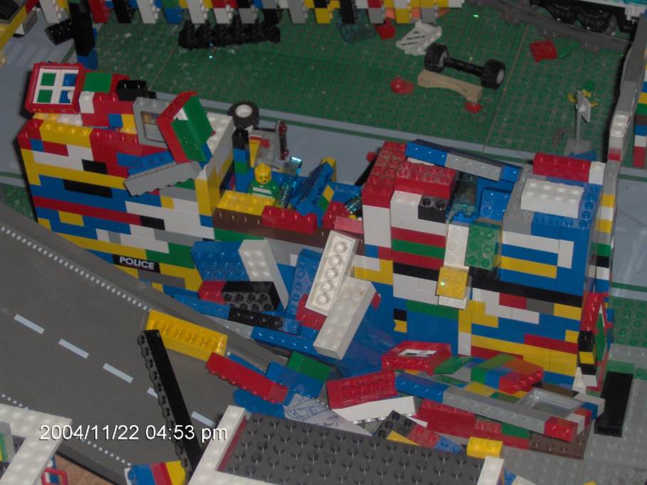 Lego being taken apart during the Hurricane