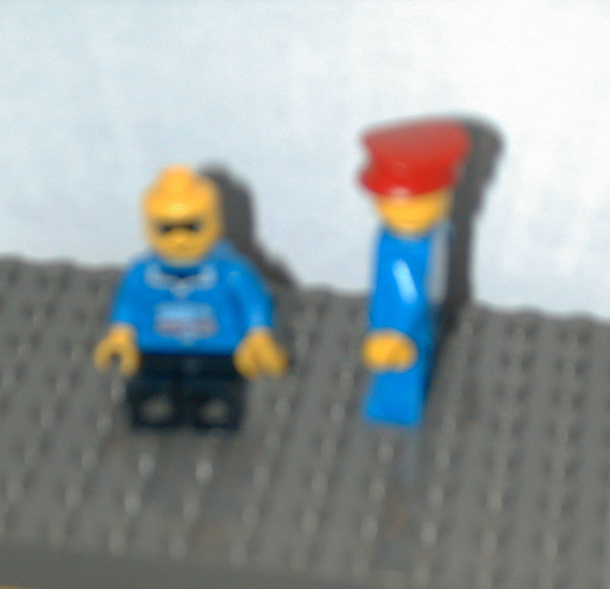 Blurred photograph of the Lego Mini Fig arctic pattern