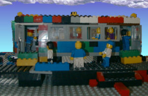 Color Lego train in edited in Corel Paint Shop Pro