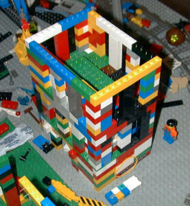 Colored Building under construction in Lego