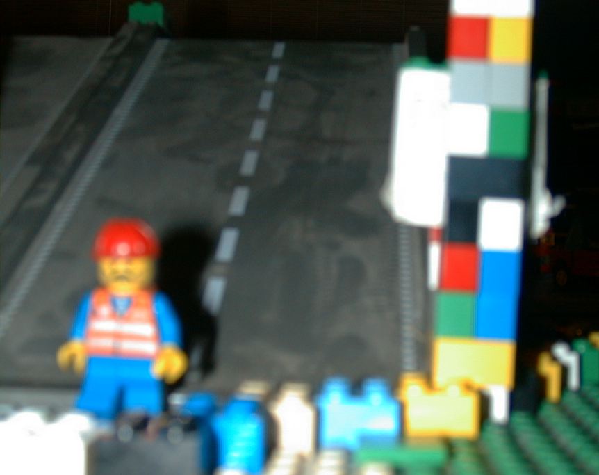 Lego Mini Fig Worker on part of new freeway construction
